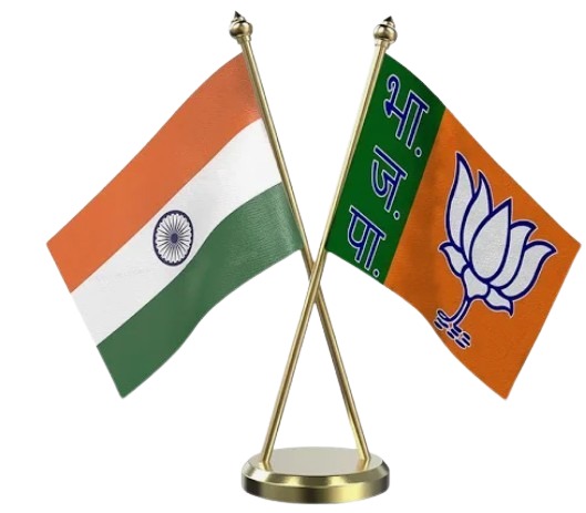 India and BJP Flags